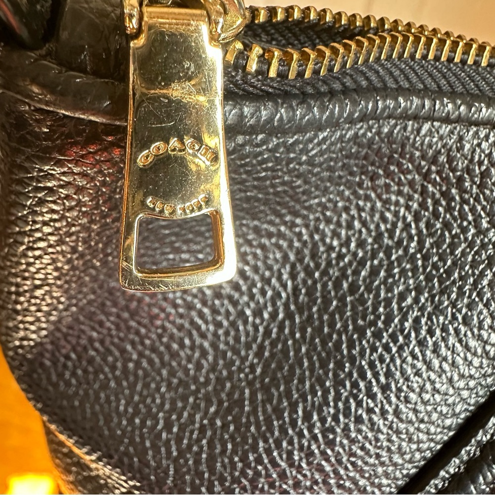 Coach Elise Denim And Leather Blocked Satchel Gem